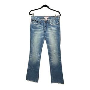 Y2K Jeans Women 28 Blue Boot Cut Guitar 100% Cotton